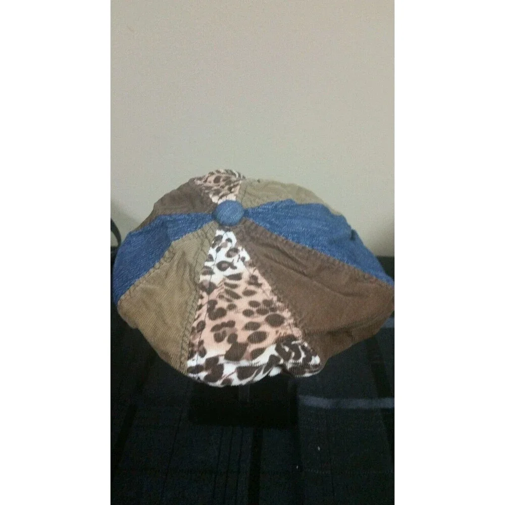 Girls The Children's Place jean cap brown corduroy leopard 18 24 mo hat